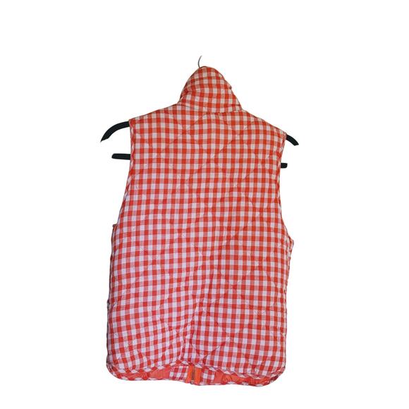 Peach Love California Gingham Quilted Vest Orange White Small Clemson Tigers - Picture 3 of 7